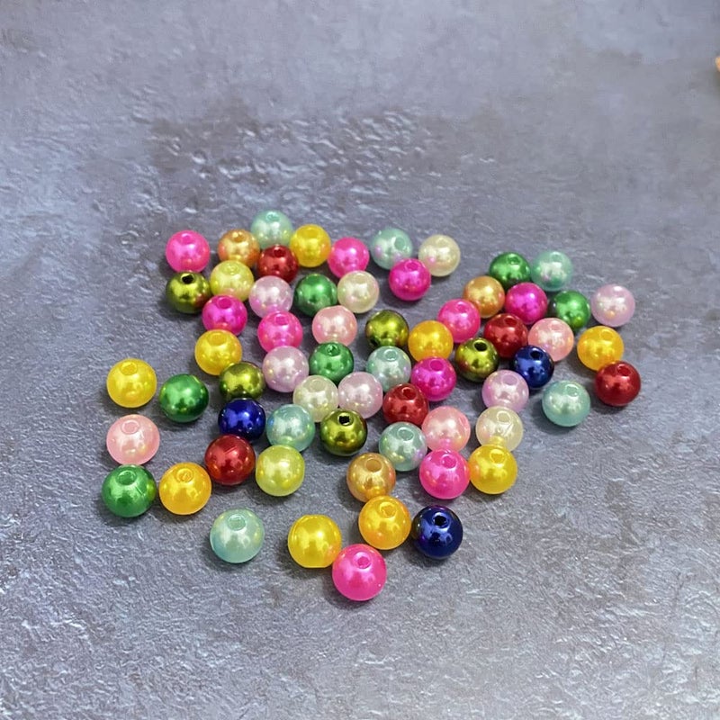 Honkoolly Pearl Beads 300 Pcs Craft Beads Loose Pearls 8mm Round Spacer Beads for Earring Bracelet Necklace Key Chains Jewelry DIY Craft Making Decoration and Vase Filler (8mm  Mix Colors) - Image 2